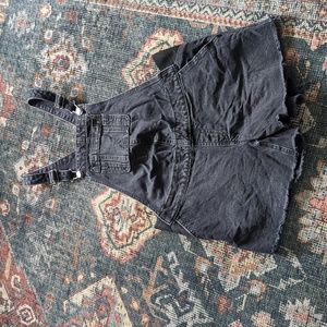 Old Navy Maternity Black Jean Short Overalls